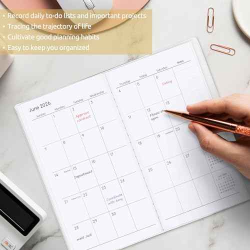 Pocket Calendar 2025-2027, Monthly Purse Planner (6.7" x 3.7") Runs from September 2025 to December 2027, Solid Black Pocket Calendar with PVC Cover for Planning, Organizing, and Office Use