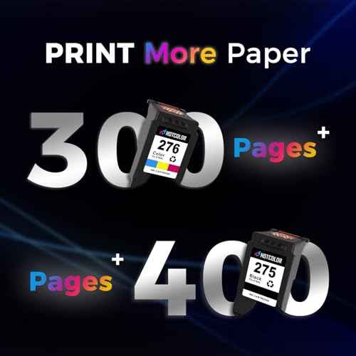 Printer Ink 275 276 XL Replacement for Canon 275 and 276 Ink Cartridges XL PG-275XL CL-276XL for Canon PIXMA TS3522 TS3520 TR4720 TR4700 (1+1, 2 Pack)