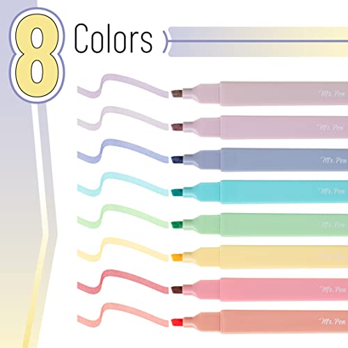 Mr. Pen Candy Colors Highlighters 8 Pack No Bleed Chisel Tip for Journaling & School