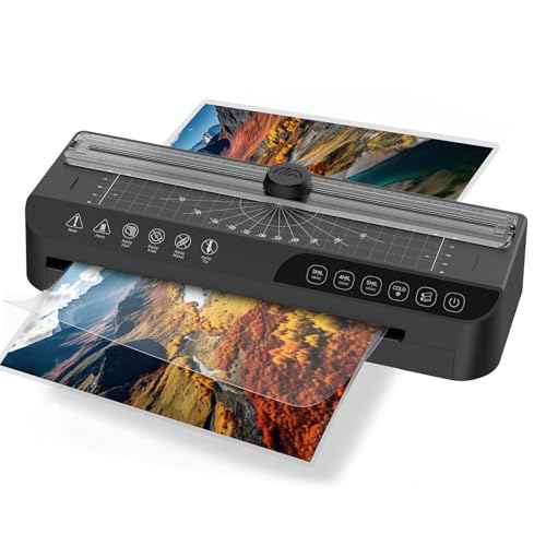 9-Inch Thermal Laminator, A4 Size 4-in-1 Personal Desktop Laminator for Home Office & School, Hot Cold Lamination Machine for Paper, Cards, and Documents