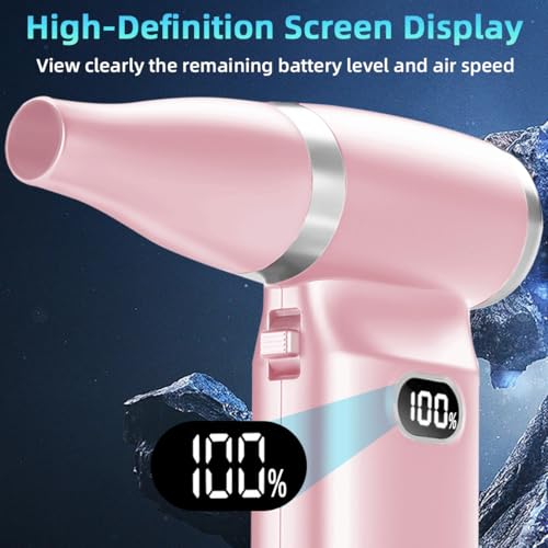 Compressed Air Duster-Stepless Adjustable 110000RPM Electric Mini Air Dust Remover with LED Light, Rechargeable Cordless Canned Blower Fan for PC Keyboard Cleaner Car Cleaning Kit Home Office
