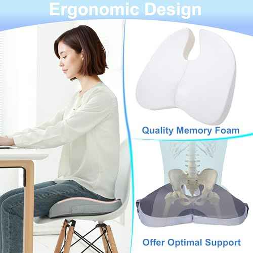 Travel Seat Cushion for Airplane, Foldable Hemorrhoid Pillows for Sitting, Airplane Seat Cushion for Long Flights, Stadium Pillow for Bleachers Long Sitting