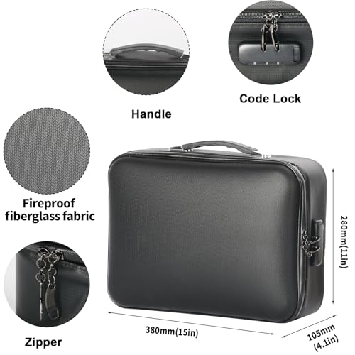 Fireproof Safe Document File Organizer Box, 5200¡ÆF Portable File Organizer with Lock,Hard Case Highly Flame-Resistant Fire Proof Waterproof File Bag with Lock, Fire Safe Home Valuables Storage