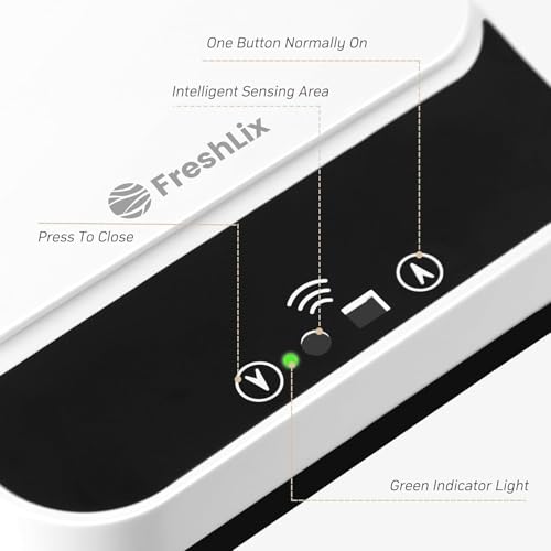 FRESHLIX White 2.5 Gallon Touchless Motion Sensor Bathroom Trash Can