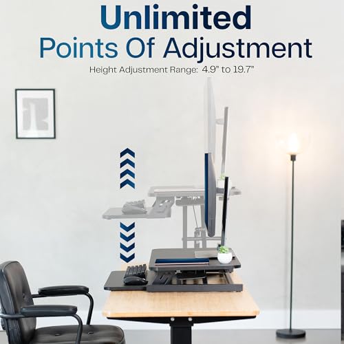 VIVO Black 28-Inch Standing Desk Converter, DESK-V028S - Adjustable Sit-Stand Workspace