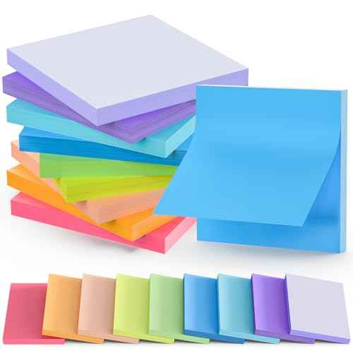 Stick Notes 3x3, Bright Color Stick Notes, 18 Pads, Super Sticky & Recyclable, for Home, Office, School