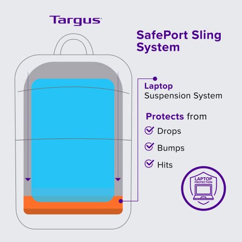Targus Sagano EcoSmart Travel Laptop Backpack, Gray - Lightweight Travel Backpack Fits Laptops Up to 15.6", Eco-Friendly Backpack Made from 7 Recycled PET Bottles (TBB634GL)