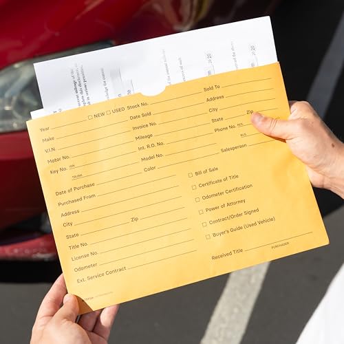 Sutter Signs 9x12 Car Dealership Document Envelopes Pack of 100