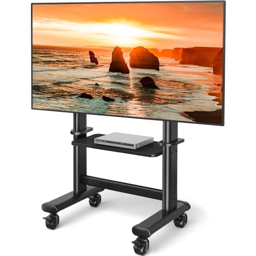 Mobile TV Cart with Wheels for 55-120" TVs up to 250 lbs | 1 Shelf Variation