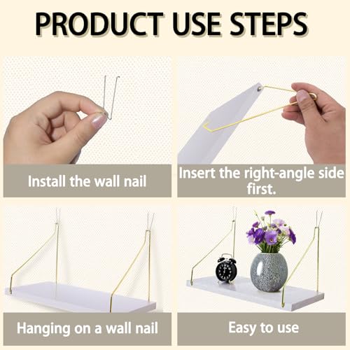 2-Pack White Wooden Cubicle Shelf for Fabric Walls with Hooks - Office Organizer & Decor (Variation: 2 / White)