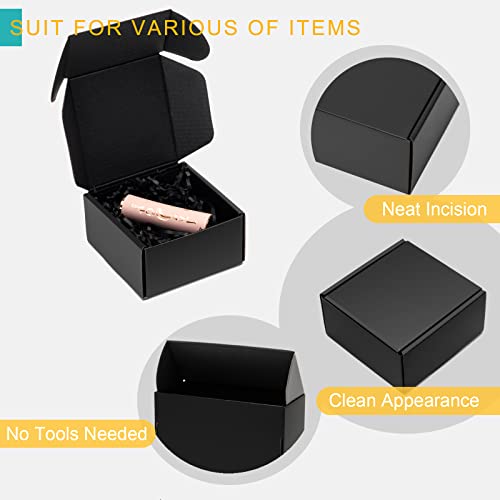 Mcfleet 4x4x2 Inch Black Shipping Boxes 24 Pack - Corrugated Cardboard