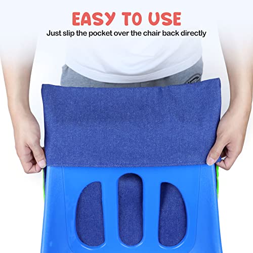 Auchq Green Denim Chairback Buddy Pockets Classroom Organizer with 2 Heavy Duty Storage Pockets