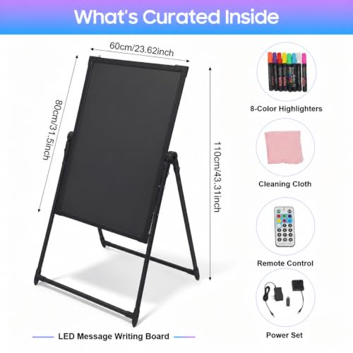 32x24 Inch LED Message Board Sign with Remote and Color Modes