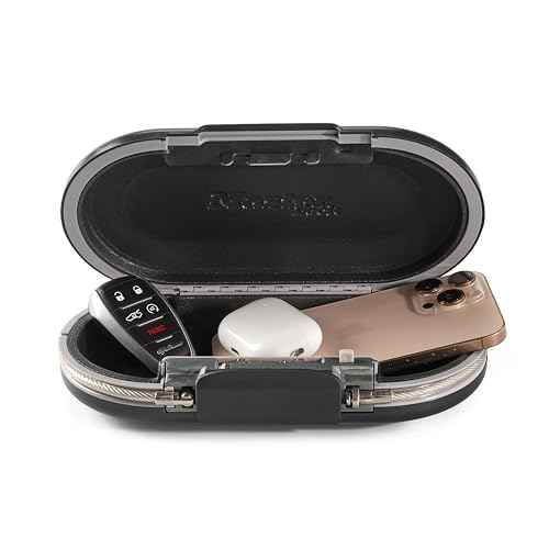 Master Lock Portable Small Lock Box, Set Your Own Combination Lock Portable Safe, Personal Travel Safe, 5900D, Gunmetal Grey