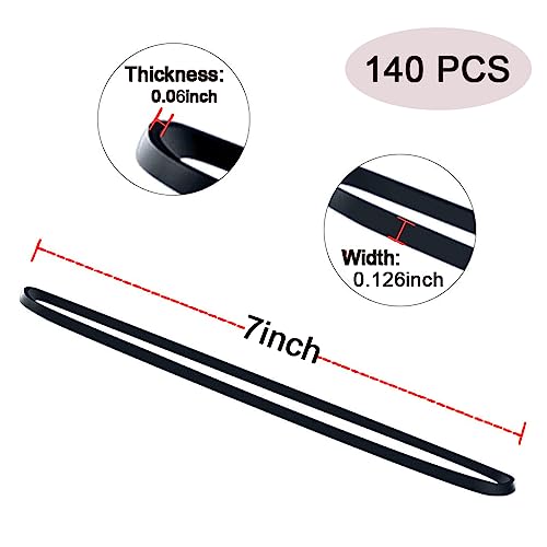 AIWOQI 120pcs Large Rubber Bands 0.31in x 0.15in Assorted Colors 7in Flat Length