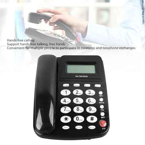 Zopsc Landline Telephone, Upgraded Large Buttons Corded Landline Telephone for Seniors, Hands Free Calling Corded Phone with Caller ID Display for Home Office Hotel, Zopsc8dt16ye4ms