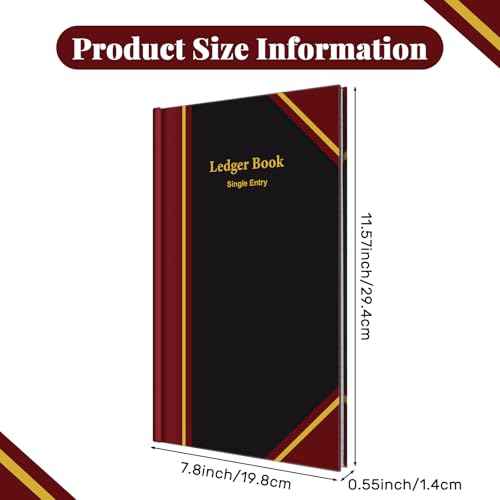 Jetec 2 Pcs Black Ledger Books for Bookkeeping 11.4 x 7.5 Inches Accounting Book Accounting Notebook for Tracking Money, Expenses