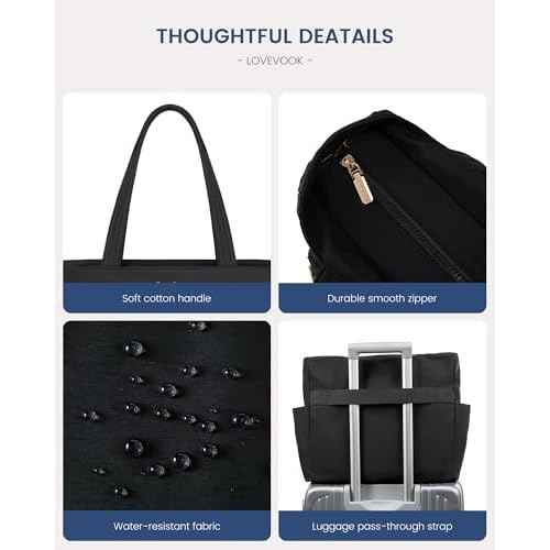 LOVEVOOK Tote Bag for Women,Light Puffer Tote Bag with Multi-pockets,Stylish Carry on Laptop Bags for Daily,Travel,Work,Gym