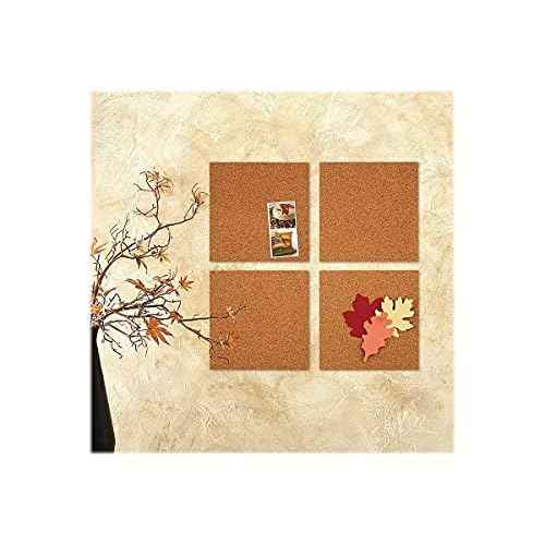 Quartet Cork Tiles, Bulletin Board Cork Panels 12" x 12" x 3/16", Natural, 4 Pack (102)