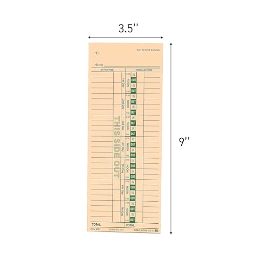 SSWBasics Employee Time Cards - Weekly Punch Cards, Pack of 250
