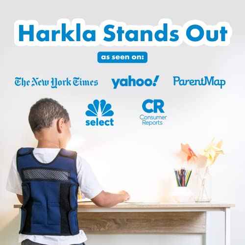 Harkla Weighted Vest for Kids - Neoprene Compression Vest - Ages 5 to 9 - Adjustable Kids Weighted Vest with 2lb weight - Breathable and Washable Compression Vest - Medium