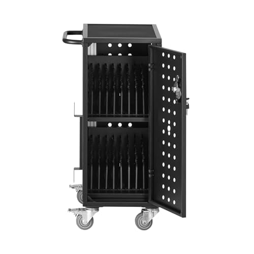 VEVOR Charging Cart, 16 Device Mobile Charging Station, Up to 15.6 in Screen Size, Office and Classroom Mobile Charging Cart, for Chromebook, Tablet and Laptop
