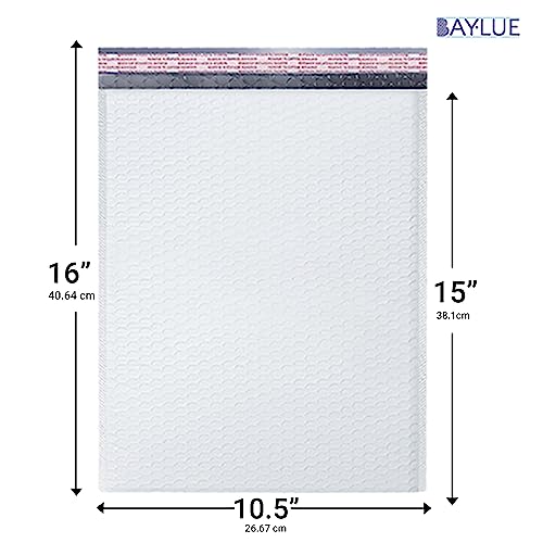 BAYLUE 10.5x16 Bubble Mailers - White Self Seal Padded Envelopes 100 Pack