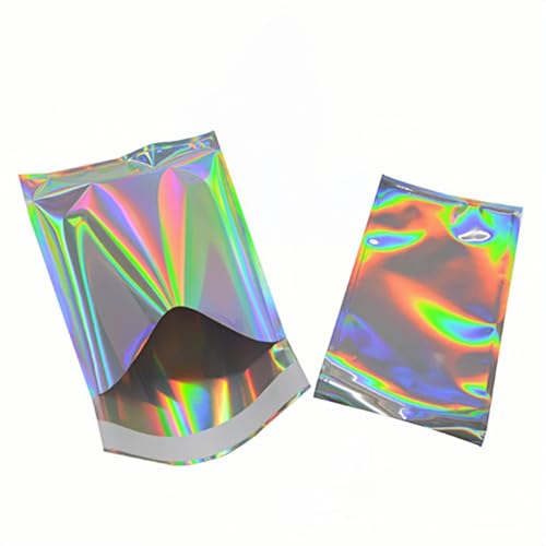 PABCK Silver Holographic Self-Seal Mailers 3.54x5.12+1.18 Inch Pack of 100