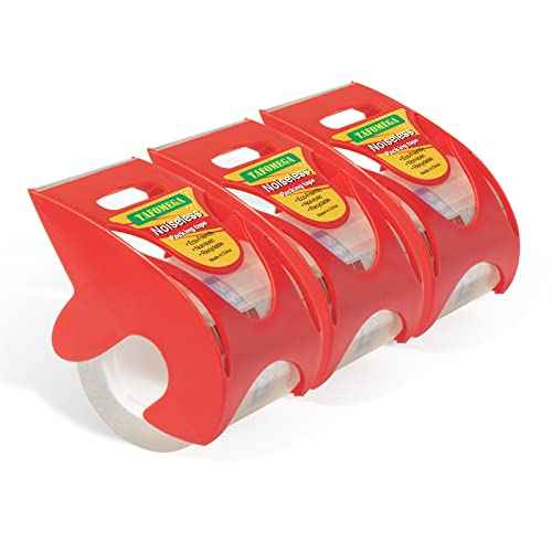 Packing Tape with Dispenser Clear Noiseless Packaging Tape for Shipping Moving Strong Sealing Adhesive Industrial Depot Tapes for Storage 1.96 inch x 33 Yards 1¡± Core 3 Pack