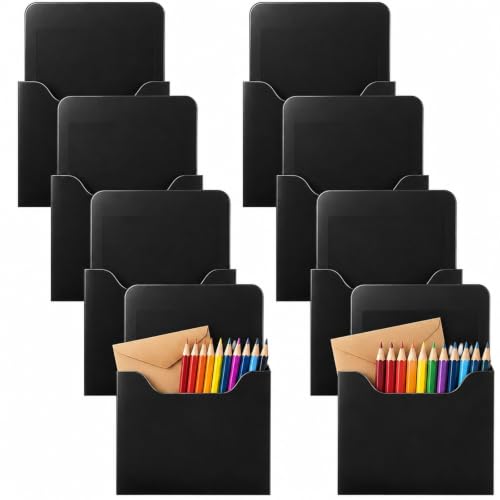 Magnetic File Folder Holders Set for Whiteboards & Metal Surfaces - 8 Pack