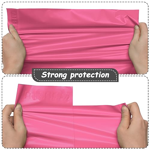 JinRuiKJ Poly Mailers 10x13 Inch 100 Pcs, Strong Adhesive Shipping Bags for Clothing, Durable Thick Mailing Envelopes with Self Seal, Packaging Bags for Small Business - Pink