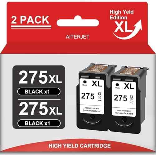 275XL Black Ink Cartridge Replacement Remanufactured for Canon PGI 275XL 275 Black Ink use with TS3522 TR4720 TS3500 TS3520 TR4700 TS3700 TS3720 TS3722 TR4722 Printer (2 BK Pack)