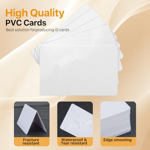 CR80 30 mil Blank PVC ID Cards, 200 Pack for Photo ID Printers (Double-Sided, No Chip)