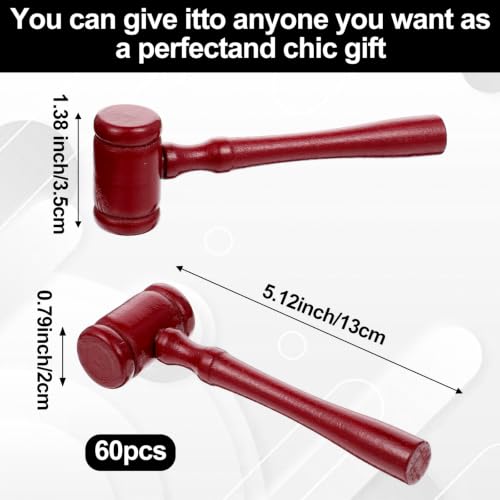 Mini Judge Gavel Set - Wooden Justice Costume Accessories for Courtroom & Office Decor