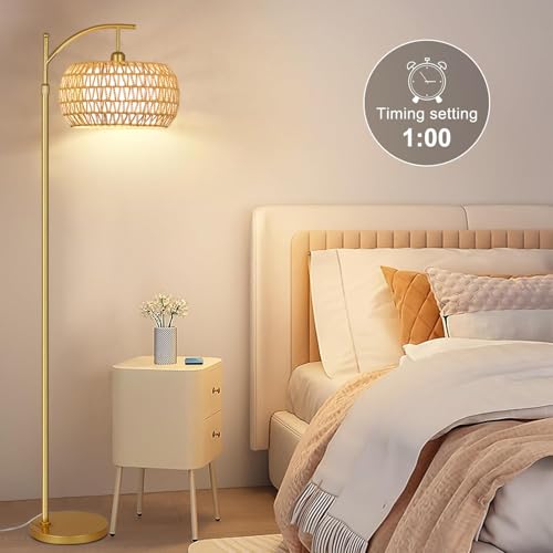 ZECOXOL Gold CYDARIFORM Floor Lamp 12.2in with 3 Color Temperatures & Remote