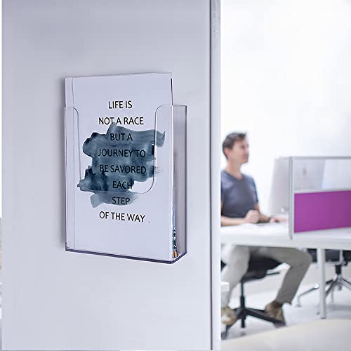 zavekia Brochure Holder Wall Mount ,6 x 9 Inches Acrylic Brochure Holder brochure display stand, Clear flyer holder pamphlet holder Literature Holder, Mail Holder For Wall (6 x9 in / 10 pack)