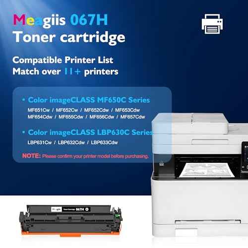 Compatible 067H Black Toner Cartridge Replacement for Canon 067H 067 Toner Cartridge High Yield for Color imageCLASS MF656Cdw MF654Cdw MF653Cdw LBP631Cw LBP632Cdw LBP633Cdw Printer (Black, 1-Pack)