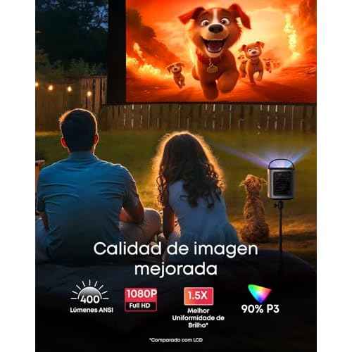 NEBULA Mars 3 Air GTV Projector - Netflix Officially Licensed, 400 ANSI-Lumen Brightness, Native 1080P, Dolby Digital Sound,150-Inch Picture, Built-In Battery for 2.5 Hours of Playtime Anywhere.
