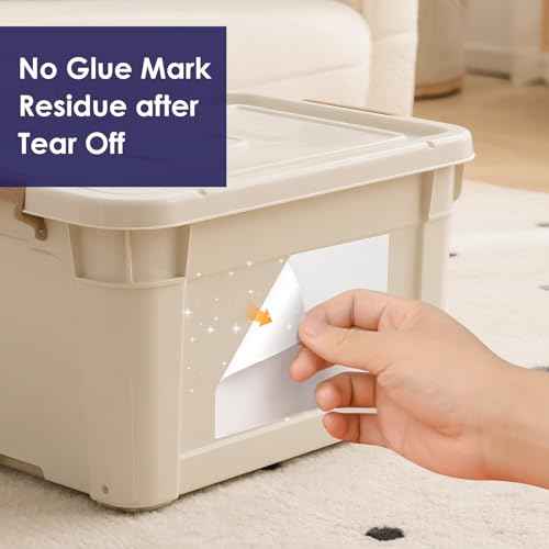 L LIKED 4"x6" Blank Removable Labels for Storage Bins, No Residue Handwritten Stickers for Boxes and Cases (150 Labels)