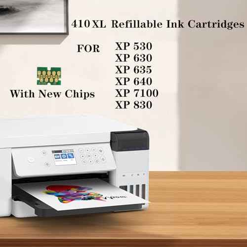 KHY Remanufactured 410XL Empty Refillable Ink Cartridges With a Single-use Chips Suitable 410XL Workforce Pro Expression XP-640 XP-830 XP-7100 XP-530 XP-630 XP-635 Regular Or Sublimation Printing