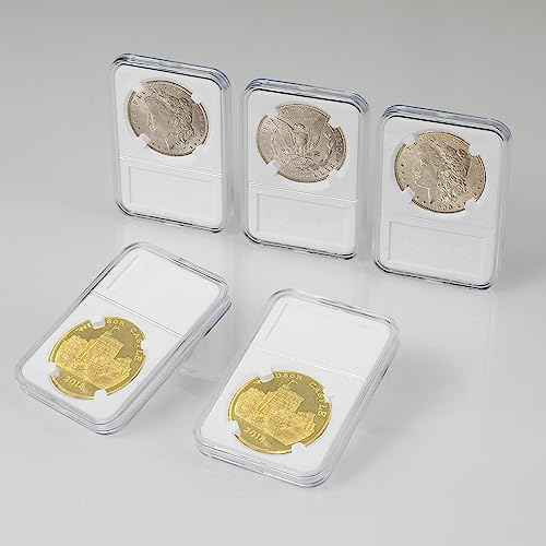 20-Pack Coin Slab Display Holder, Storage Case for Morgan, Peace, IKE Silver 38mm Dollar Coin, Organize Your Coin Collection with Clear Acrylic Cases