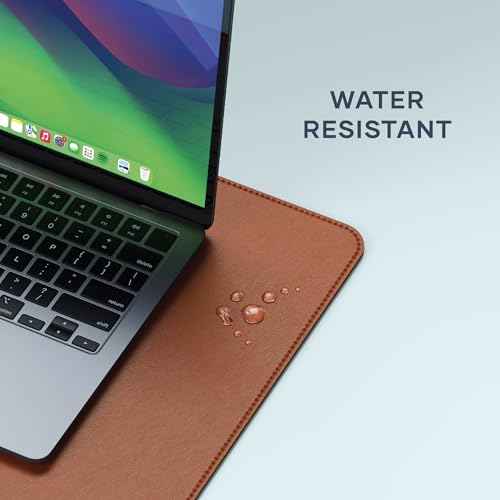 Satechi Vegan Leather Desk Mat, Large Mouse Pad Scratch and Water Resistant, Easy to Clean, Desk Pad for Office and Home, 26.8¡± x 12.4¡± x 0.1¡± - Brown