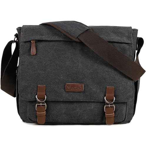 Canvas Messenger Bag for Men Women,Travel Satchel Shoulder bag 15.6 Inch Laptop Bag briefcase Business