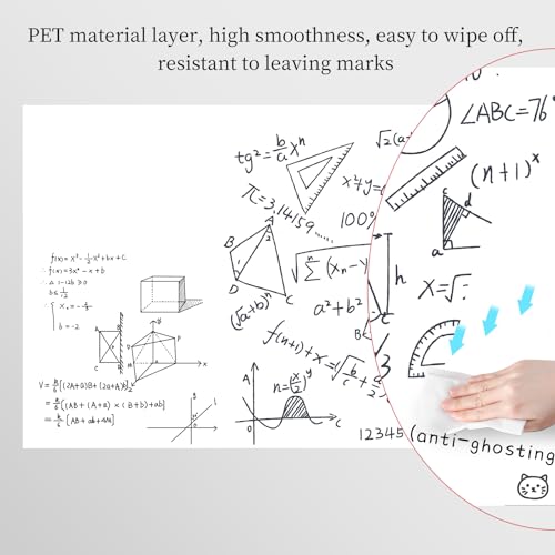 White Board Paper,White Board for Wall,Dry Erase Board for Wall,N Times Reusable,Easy to Cut & Install, with 3 Markers for Home, Office, Classroom (4¡¿8FT/(120cm¡¿244cm))