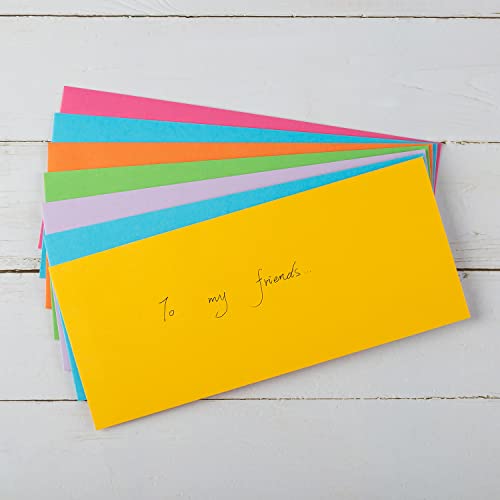 50 Pack Colorful #10 Business Envelopes Self Seal Letter Envelopes - Wishop