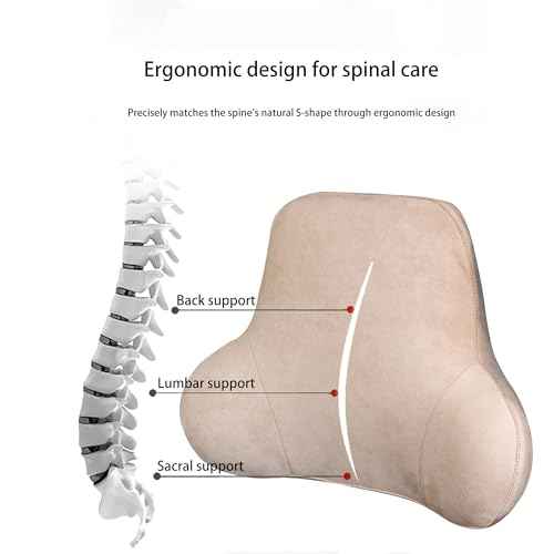 Soft Memory Foam Lumbar Support Pillow for Car Seat with Velvety Suede Cover ? Comfortable Back Cushion for Drivers and Passengers