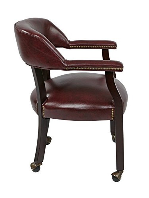 Office Star Traditional Guest Chair with Wrap Around Back and Casters
