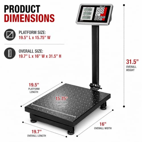 700Lb Digital Postal Scale with Large Platform, Accurate Weight Calculator for Shipping & Warehouse