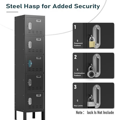 Metal Storage Locker with Lock & Card Slot - Secure Lockable Door