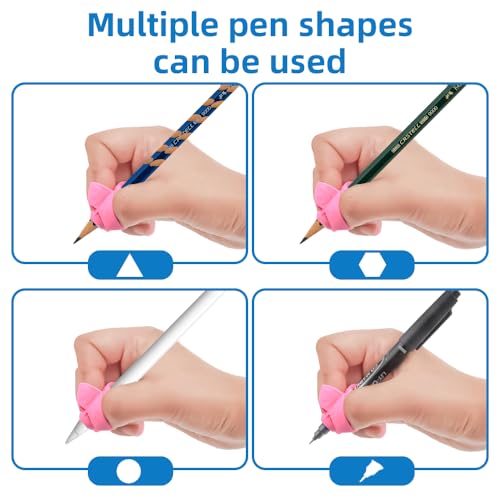 Kids Pencil Grips for Handwriting - 8 Pack Ergonomic, Non-Slip Pen Holders for Toddlers & Students